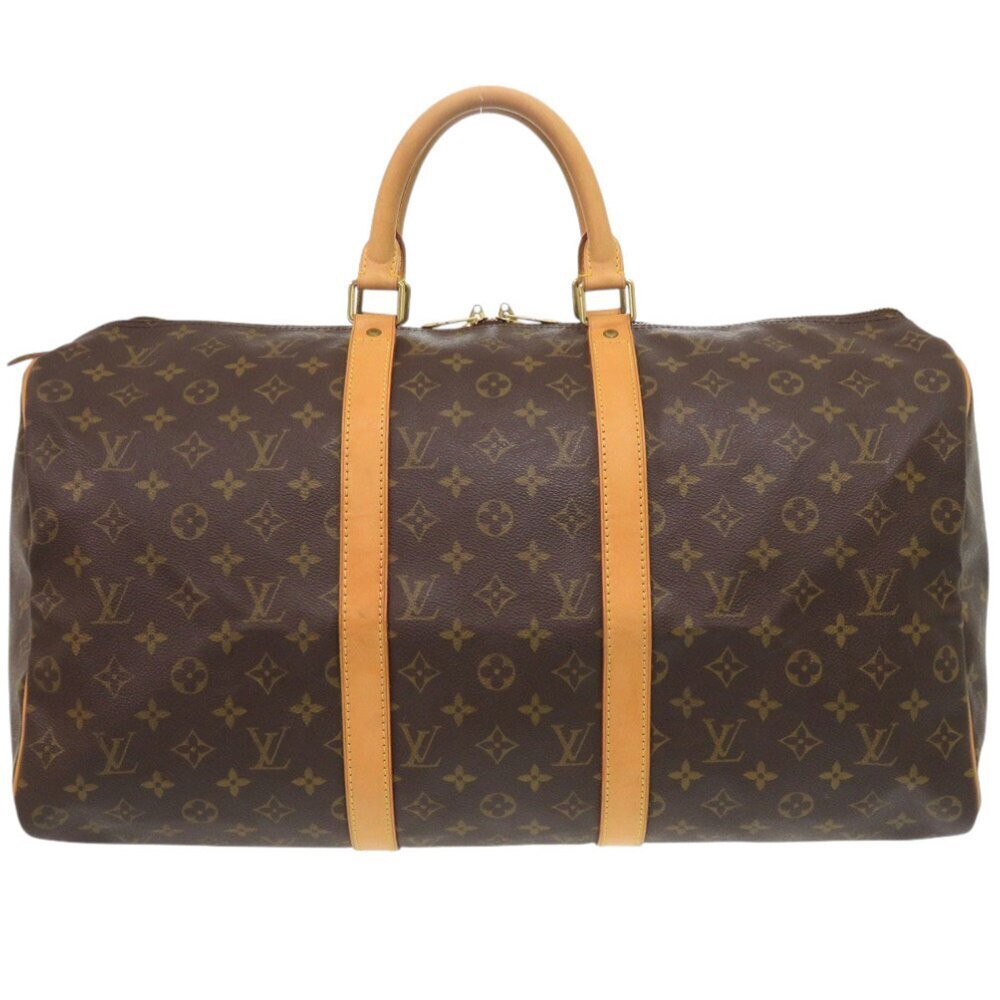 LOUIS VUITTON Authentic Brown Monogram Keepall 50 Boston Bag